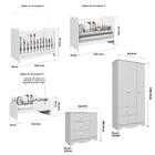 Kit Conjunto Quarto Infantil Bebê Berço 3 Em 1 Cômoda 3 Gavet