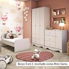 Kit Conjunto Quarto Infantil Bebê Berço 3 Em 1 Cômoda 3 Gavet
