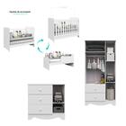 Kit Conjunto Quarto Infantil Bebê Berço 3 Em 1 Cômoda 3 Gavet