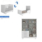 Kit Conjunto Quarto Infantil Bebê Berço Mini Cama 2 Em 1 Guar