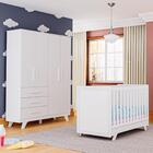 Kit Conjunto Quarto Infantil Bebê Berço Mini Cama 2 Em 1 Guar