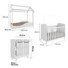 Kit Conjunto Quarto Infantil Bebê Berço Mini Cama Montessoria