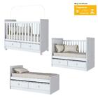 Kit Conjunto Quarto Infantil Cama Berço Cômoda Multiuso Gavet