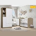 Kit Conjunto Quarto Infantil Guarda Roupa Roupeiro Cama Berço