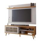 Kit Conjunto Rack E Painel Para Tv Até 60" 1 Porta 2 Pratelei