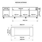 Kit Conjunto Sala De Estar Bancada E Mesa Columbus Caemmun