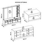 Kit Conjunto Sala De Estar Home Buffet Mesa Vectro Caemmun