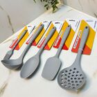 Kit Conjunto Utensílios Silicone Cinza Grey Mimo 5pçs