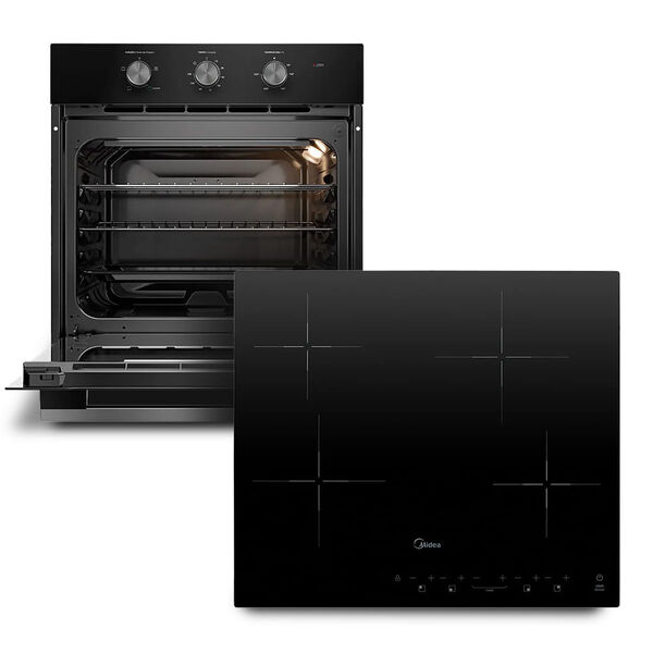 Kit Cooktop 4 Bocas Elétrico Vitrocerâmico + Forno Elétrico D
