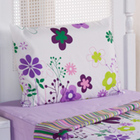 Kit Coordenado Cobre Leito Com Lençol Solteiro Alegria Lilás