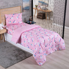 Kit Coordenado Edredom Com Lençol Solteiro Alegria - Unicórni