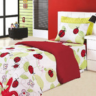 Kit Coordenado Edredom Com Lençol Solteiro Alegria Vermelho -