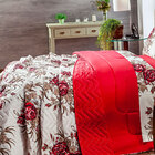 Kit Coordenado Edredom Siena Vermelho Dupla Face C/ Lençol Qu