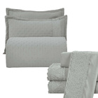 Kit Coordenado Grécia Cobre Leito + Jogo De Cama Queen Bordad