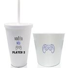 Kit Copo Com Tampa E Balde - Player 1 - Dia Dos Namorados