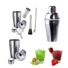 Kit Coqueteleira Aço Inox Bartender 05 Peças Drinks Coquetéis