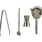 Kit Coqueteleira Inox 5 Peças Barman Bar Bartender Preparo Dr