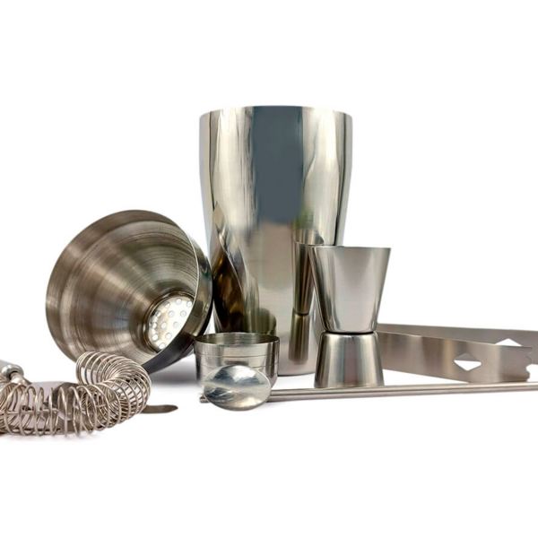 Kit Coqueteleira Inox 5 Peças Barman Bar Bartender Preparo Dr