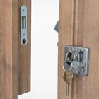 Kit Correr com Folha de Porta Ripada Carvalho York 2,10x0,82m e Fechadura Completa Moldurama