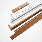 Kit Correr com Folha de Porta Ripada Carvalho York 2,10x0,82m e Fechadura Completa Moldurama