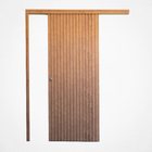 Kit Correr com Folha de Porta Ripada Carvalho York 2,10x0,82m e Fechadura Completa Moldurama