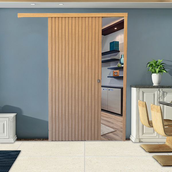 Kit Correr com Folha de Porta Ripada Marfim 2,10x0,82m e Fechadura Completa Moldurama