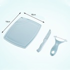 Kit Cortar E Descascar Frutas E Legumes 3 Peças Faca Descasca