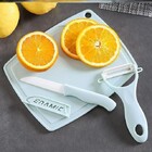 Kit Cortar E Descascar Frutas E Legumes 3 Peças Faca Descasca