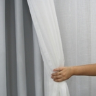 Kit Cortina Blackout + Gaze De Linho P/ Varão Duplo De Até 3,