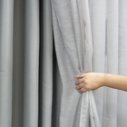 Kit Cortina Blackout + Gaze De Linho P/ Varão Duplo De Até 3,