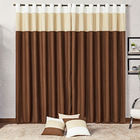 Kit Cortina C/ Capas De Almofadas Sarah Tabaco/palha 2 00m X