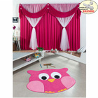 Kit Cortina Jessica + Tapete Coruja - Pink - Varão Brinde
