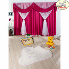 Kit Cortina Jessica + Tapete Nuvem - Pink - Varão Brinde