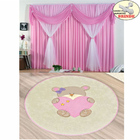 Kit Cortina Jessica + Tapete Ursinha - Rosa - Varão Brinde