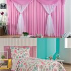 Kit Cortina Jessica Quarto Menina + Colcha Matelada + Tapete