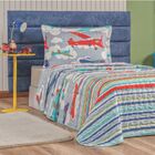 Kit Cortina Jessica Quarto Menino + Colcha Matelada + Tapete