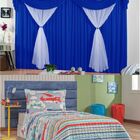 Kit Cortina Jessica Quarto Menino + Colcha Matelada + Tapete