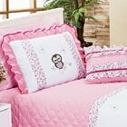 Kit Corujinha Para Quarto De Menina Cortina + Cobre Leito + T