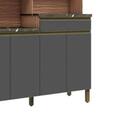 Kit Cozinha 100% Mdf 7 Portas 1 Gaveta Puxador Perfil Verdot