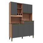 Kit Cozinha 100% Mdf 7 Portas 1 Gaveta Puxador Perfil Verdot