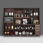 Kit Cozinha 12 Portas Agata Valdemóveis Castanho