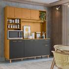 Kit Cozinha 180cm 9 Portas 1 Gaveta Núria Freijo/ripado/grafi