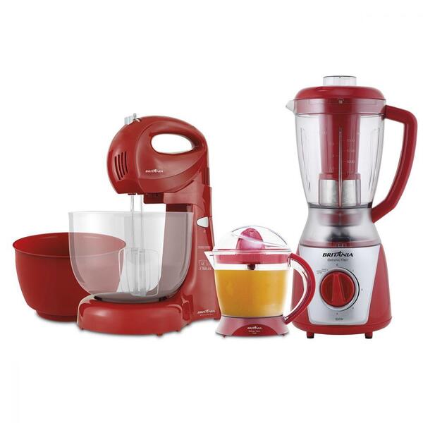 Kit Cozinha 3 Em 1 Britania Vermelho 220v Bkt07v