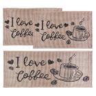 Kit Cozinha 3 Peças Eco Nature Love Coffee 77 Bege-chumbo  -