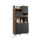 Kit Cozinha 3 Portas 1 Gaveta Emerald Carvalho Grafite