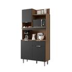 Kit Cozinha 3 Portas 1 Gaveta Emerald Carvalho Grafite