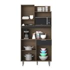 Kit Cozinha 3 Portas 1 Gaveta Sophia Carvalho/grafite - Fdecor