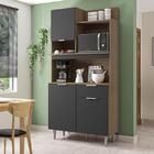 Kit Cozinha 3 Portas 1 Gaveta Sophia Carvalho/grafite - Fdecor