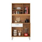 Kit Cozinha 4 Portas 1 Gaveta 91 Cm Amêndola Branco Marlin Sh