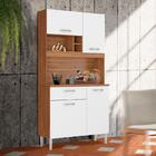 Kit Cozinha 4 Portas 1 Gaveta 91 Cm Amêndola Branco Marlin Sh
